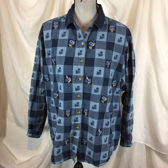 Vintage Tops - ❌SOLD❌ Vintage 90s Victoria Jones Size 2X Cottagecore Top